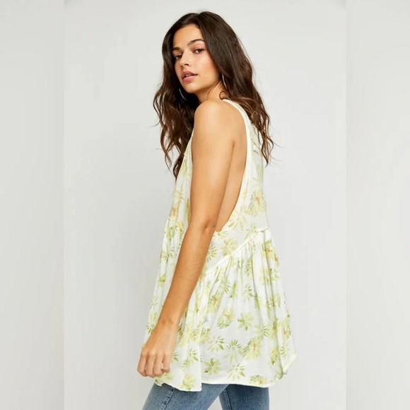 Free People Madison Tank Print Light Combo Drapy Babydoll Boho -Size Small - Picture 7 of 9